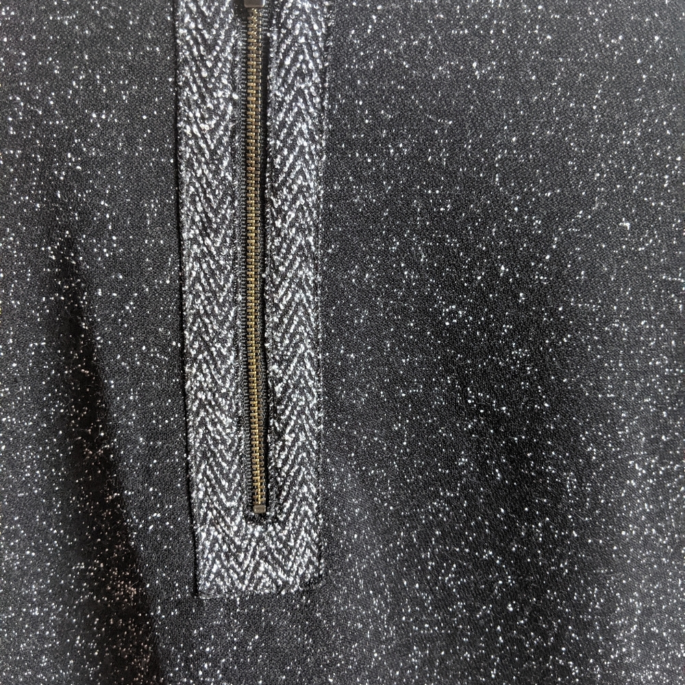 Banana Republic Holiday Top Sparkly Pockets Zipper - Picture 5 of 7